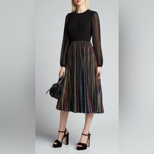 Mary Katrantzou Serena Crepe, Chiffon And Printed Satin Midi Dress